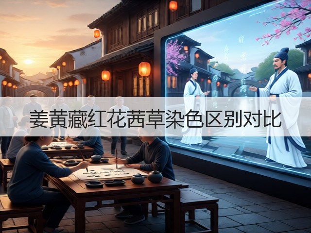姜黄藏红花茜草染色区别对比(图3)