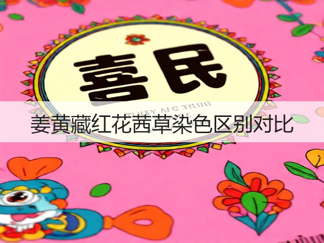 姜黄藏红花茜草染色区别对比(图2)