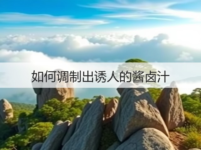 如何调制出诱人的酱卤汁(图1)