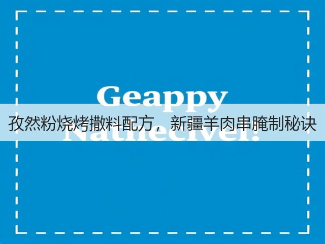 孜然粉烧烤撒料配方，新疆羊肉串腌制秘诀(图1)