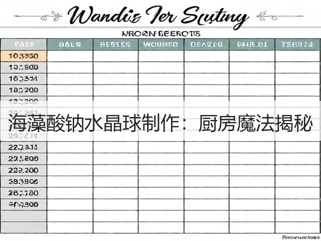 海藻酸钠水晶球制作:厨房魔法揭秘(图1) 海藻酸钠水晶球制作:厨房魔法揭秘(图1)