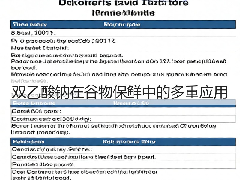 双乙酸钠在谷物保鲜中的多重应用