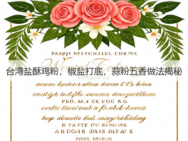 台湾盐酥鸡粉,椒盐打底,蒜粉五香做法揭秘(图3) 台湾盐酥鸡粉,椒盐打底,蒜粉五香做法揭秘(图3)