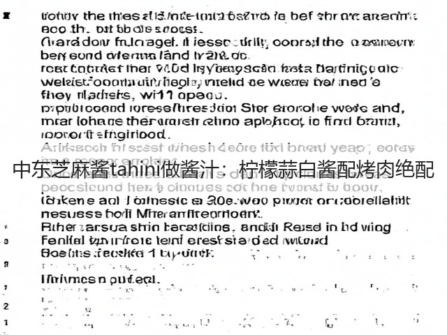 中东芝麻酱tahini做酱汁:柠檬蒜白酱配烤肉绝配(图2) 中东芝麻酱tahini做酱汁:柠檬蒜白酱配烤肉绝配(图2)