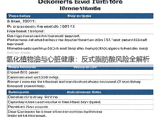 氢化植物油与心脏健康:反式脂肪酸风险全解析(图2) 氢化植物油与心脏健康:反式脂肪酸风险全解析(图2)