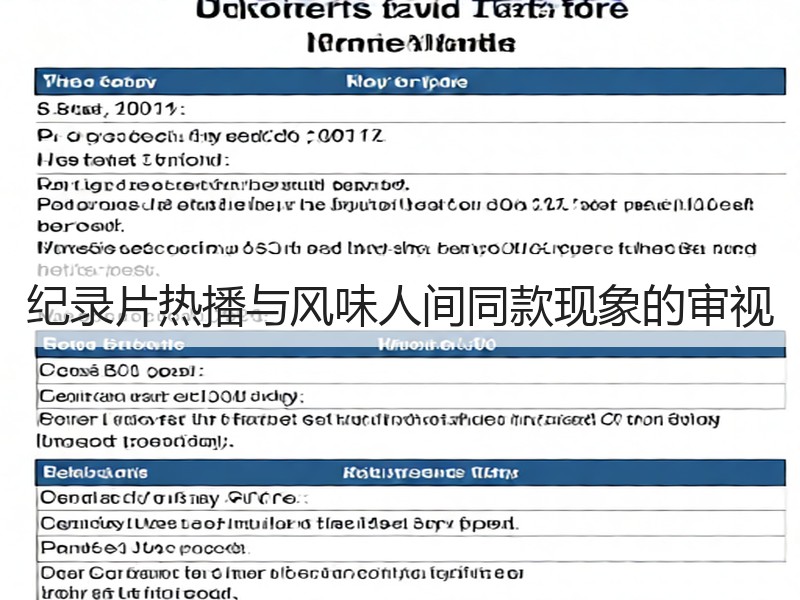 纪录片热播与风味人间同款现象的审视