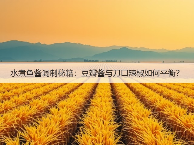 水煮鱼酱调制秘籍:豆瓣酱与刀口辣椒如何平衡?(图1) 水煮鱼酱调制秘籍:豆瓣酱与刀口辣椒如何平衡?(图1)