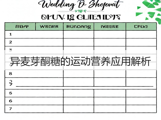 异麦芽酮糖的运动营养应用解析(图1)